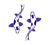 Icono de pez carpa koi, mascota, pez, capa fácil de editar Pegatinas de pared 67.2x76.2cm Se puede modificar y añadir información Azul oscuro