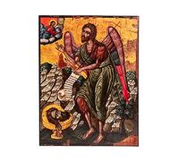 Icono del siglo 18 de San Juan el Bautista (23 x 30 cm)