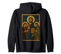 Icono ortodoxo de Cristo, la Theotokos y Juan Bautista Sudadera con Capucha
