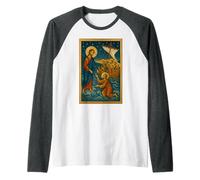 Icono ortodoxo de Jesús Caminando sobre el Agua Camiseta Manga Raglan