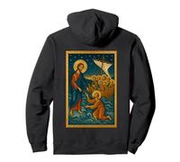 Icono ortodoxo de Jesús Caminando sobre el Agua Sudadera con Capucha