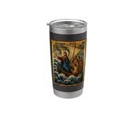 Icono ortodoxo de Jesús el Calmante del Mar Vaso térmico de acero inoxidable de doble pared