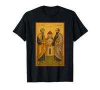 Icono ortodoxo de los Santos Pedro y Pablo con la Iglesia Camiseta