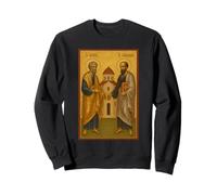 Icono ortodoxo de los Santos Pedro y Pablo con la Iglesia Sudadera