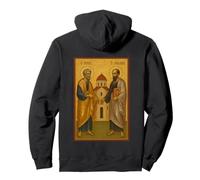 Icono ortodoxo de los Santos Pedro y Pablo con la Iglesia Sudadera con Capucha