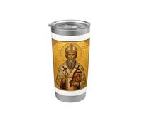 Icono ortodoxo de San Agustín de Hipona Vaso térmico de acero inoxidable de doble pared