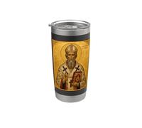 Icono ortodoxo de San Agustín de Hipona Vaso térmico de acero inoxidable de doble pared