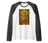 Icono ortodoxo de San Dionisio Areopagita Camiseta Manga Raglan