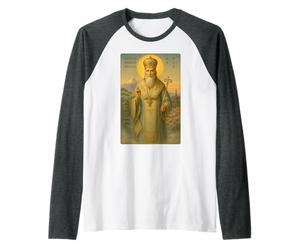 Icono ortodoxo de San Nicolás de Japón Camiseta Manga Raglan
