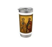 Icono ortodoxo de San Pedro y San Pablo Vaso térmico de acero inoxidable de doble pared