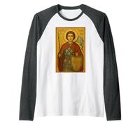 Icono ortodoxo de Santa Juana de Arco Camiseta Manga Raglan
