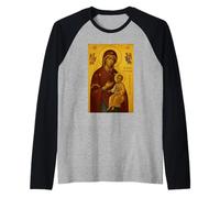 Icono ortodoxo de Theotokos Fovera Prostasia Camiseta Manga Raglan
