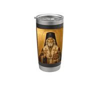 Icono ortodoxo del obispo San Juan Maximovitch Vaso térmico de acero inoxidable de doble pared