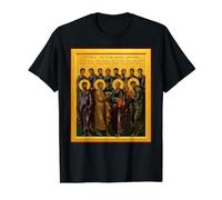 Icono Ortodoxo La Sinaxis de los Doce Apóstoles Camiseta gráfica económica, Hombre, Negro, M