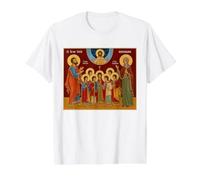 Icono ortodoxo Los Santos Mártires Macabeos Camiseta gráfica económica, Hombre, Blanco, M