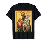 Icono ortodoxo Profeta Amós Camiseta gráfica económica, Hombre, Negro, L