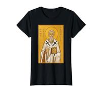 Icono ortodoxo San Adrián y su Esposa, Santa Natalia Camiseta gráfica económica, Mujer, Negro, L