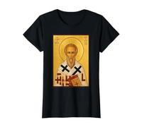 Icono ortodoxo San Alejandro de Jerusalén Camiseta gráfica económica, Mujer, Negro, S