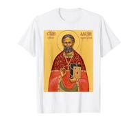 Icono ortodoxo San Alexis de Wilkes-Barre Camiseta gráfica económica, Hombre, Blanco, S