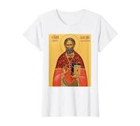 Icono ortodoxo San Alexis de Wilkes-Barre Camiseta gráfica económica, Mujer, Blanco, M