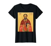 Icono ortodoxo San Alexis de Wilkes-Barre Camiseta gráfica económica, Mujer, Negro, XL