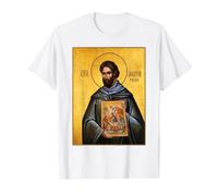 Icono ortodoxo San Andrés el iconógrafo Camiseta gráfica económica, Hombre, Blanco, L