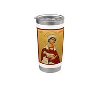 Icono ortodoxo Santa Inés Vaso térmico de acero inoxidable de doble pared