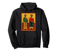 Icono ortodoxo Santos Cosme y Damián Sudadera con Capucha
