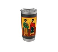 Icono ortodoxo Santos Cosme y Damián Vaso térmico de acero inoxidable de doble pared