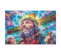 Icono Sagrado de Jesús Puzzles 1000 Piezas Aliviar Estrés Familiar Rompecabezas para Adultos Desafío Intelectual 3D DIY Creativo Decorativo 1000 PCS