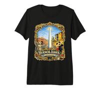 Iconos de Buenos Aires Argentina Clásico Filleteado Arte Camiseta Premium