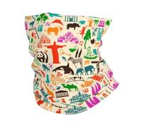 Iconos De Viaje Cultura Nación Abstracto Mujer Hombre Snood Multifunción Braga De Cuello Elástica Bandana para Invierno Deportes Ciclismo Moto