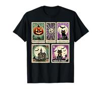 Iconos espeluznantes de Halloween, Calabazas, Fantasmas, Esqueleto, murciélagos, Arte Camiseta