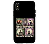 Iconos espeluznantes de Halloween, Calabazas, Fantasmas, Esqueleto, murciélagos, Arte Carcasa para iPhone X/XS