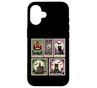 Iconos espeluznantes de Halloween, Calabazas, Fantasmas, Esqueleto, murciélagos, Arte Carcasa para iPhone 16