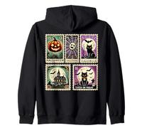 Iconos espeluznantes de Halloween, Calabazas, Fantasmas, Esqueleto, murciélagos, Arte Sudadera con Capucha