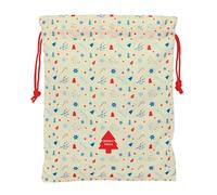 ICONOS MERRY XMAS - Mochila Saquito Plano Infantil, Fácil Limpieza, Mochila, Ideal para Niños de Diferentes Edades, Cómoda y Versátil, Calidad y Resistencia, 26x1x34 cm
