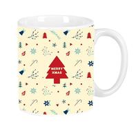 ICONOS MERRY XMAS - Taza Grande de Cerámica, Resistente, Ligera, Duradera, 350 ml, 8x9.5 cm