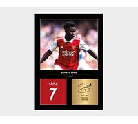 Icons Wall Art Bukayo Saka - Fotografía impresa firmada A4, regalo para los fans del Arsenal reproducida digitalmente, sin marco