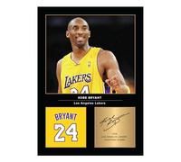 Icons Wall Art Foto impresa de Kobe Bryant firmada en tamaño A4, regalo para los fanáticos del baloncesto reproducida digitalmente, sin marco