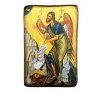IconsGr Ícono Cristiano ortodoxo Griego de San Juan Bautista, de Madera, Hecho a Mano / a0