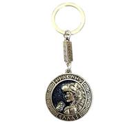 Iconsgr Llavero con diseño de moneda antigua Hércules Escudo Pegaso, color plateado y azul