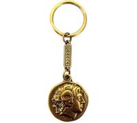 IconsGr Llavero de escudo macedonio con Alejandro Magno y sol de Vergina, color dorado, dorado, M