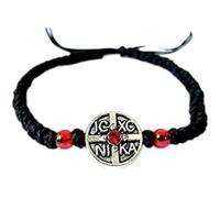 IconsGr Pulsera ortodoxa cristiana Komboskoini hecha a mano con cuerda negra BR2