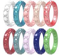 icooci Paquete de 10/6/4 anillos de silicona para mujer, anillos de boda delgados y apilables para mujer, anillos de compromiso de goma, colección Diamonds