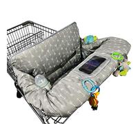 ICOPUCA Funda de carrito de compras para bebé niño niña, diseño antideslizante, funda de algodón para silla alta, lavable a máquina para bebés, niños pequeños, cubierta de supermercado (gris)