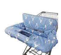 ICOPUCA Funda para carrito de la compra para bebé niño niña, diseño antideslizante, fundas para carrito de bebé, funda para silla alta de algodón, lavable a máquina, cubierta grande (ciervo marino)