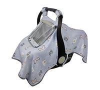 ICOPUCA Fundas de asiento de coche para bebés, a prueba de patadas, para niñas/niños, toldo de asiento de coche con ventana, muselina ligera, transpirable, apto para verano, otoño, primavera, jirafa