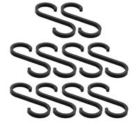 iCovalescent 10 Piezas S Ganchos, Ganchos para Colgar de Aluminio Negro, Multifunciona para Utensilios de Cocina, Oficina, Baño, Garaje, Taller e Hogar(Negro)