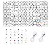 iCovalescent 1400 Pcs Abalorios Letras, Letras Para Pulseras, A-Z Abalorios para Friendship Bracelet Kit DIY Manualidades Regalos, Collares, Bisuteria Navidad(Negro)